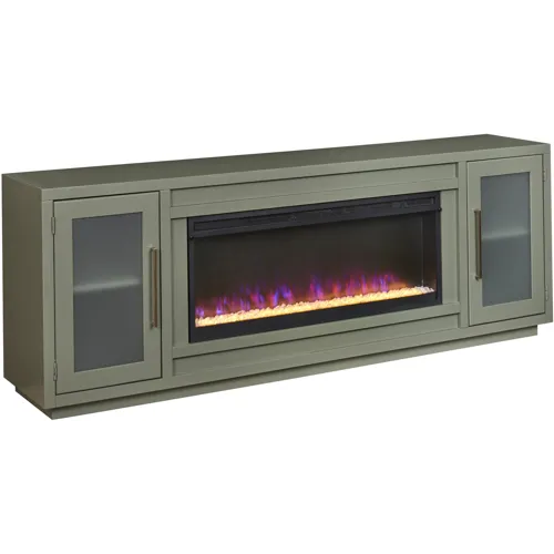 Perry 84" Fireplace Console - Sage Green