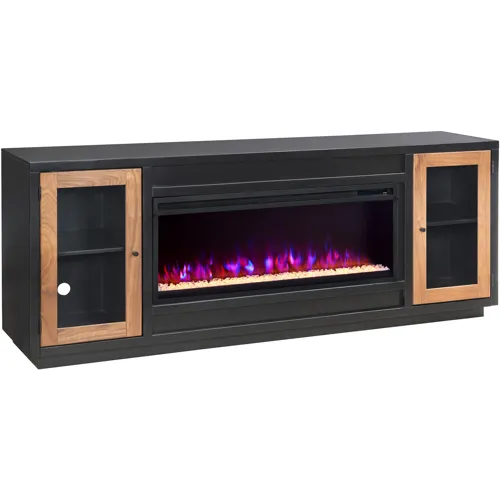 Chelsea 82" Fireplace Console w/ 42" Insert - Black