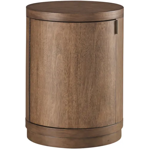 Caden Round Chairside Table - Spiced Caramel