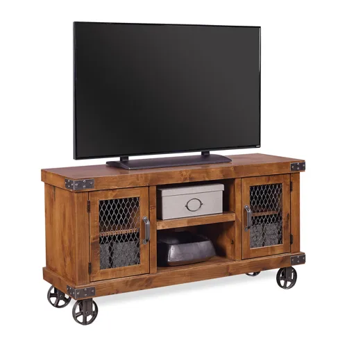Industrial 55" Console - Fruitwood