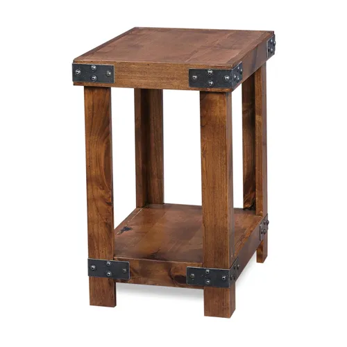 Industrial Chairside Table - Fruitwood