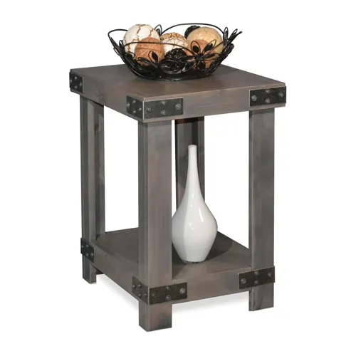 Industrial Chairside Table- Grey