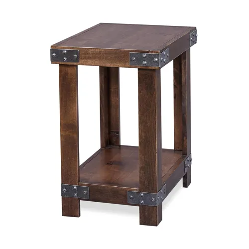Industrial Chairside Table - Tobacco
