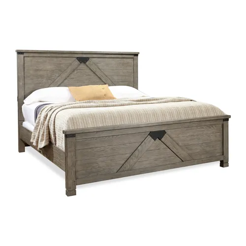 Tucker King Panel Bed - Stone