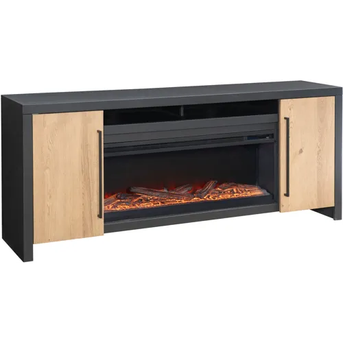 Edison 77" Fireplace Console w/ 42" Insert - Black