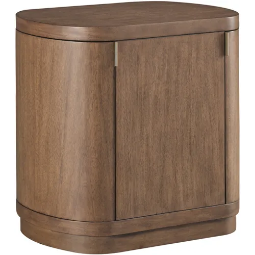 Caden Round End Table w/ Doors - Spiced Caramel