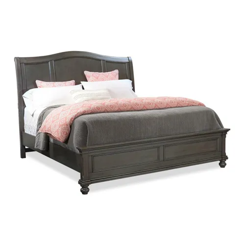 Oxford Queen Sleigh Bed - Peppercorn