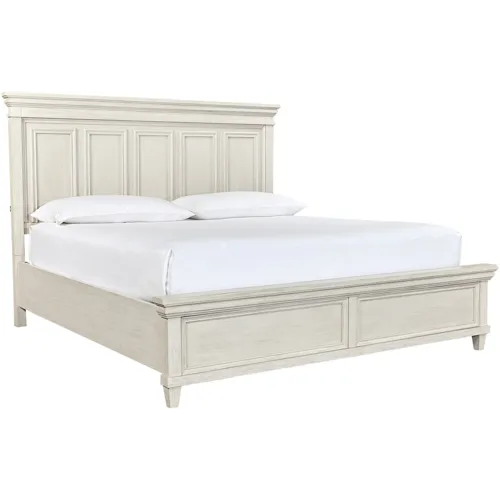 Caraway Queen Non Storage Panel Bed - Aged Ivory