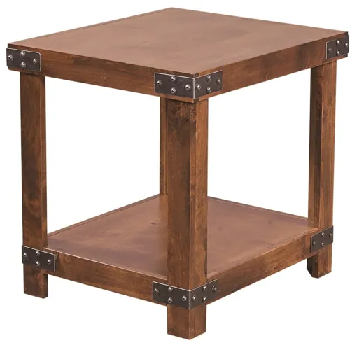 Industrial End Table - Fruitwood