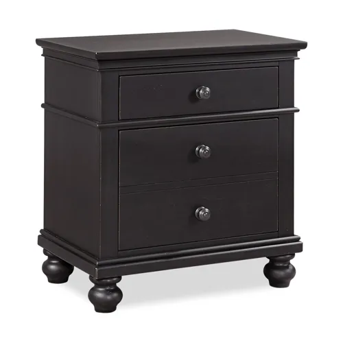 Oxford 2 Drawer Nightstand - Rubbed Black