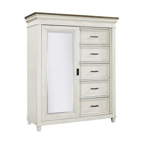 Caraway Sliding Door Chest - Aged Ivory