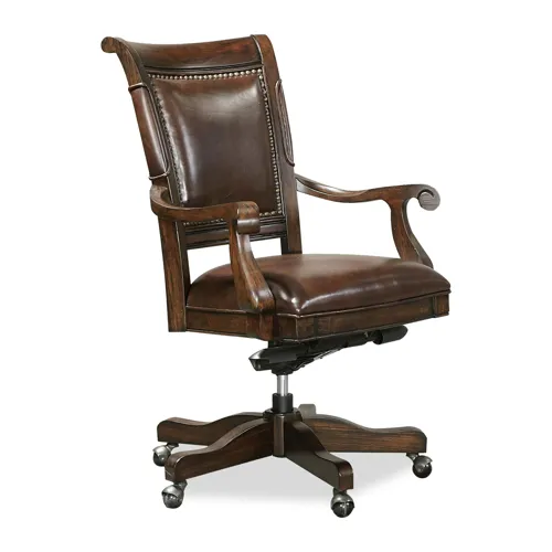 Sheffield Warm Rubbed Brown Office Chair with Arm