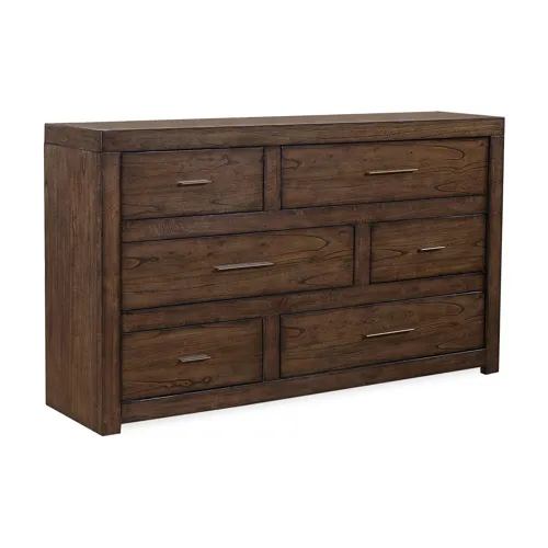 Modern Loft 6 Drawer Dresser - Brownstone