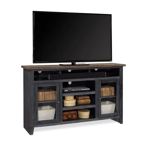 Eastport 65" Highboy Console w/ 2 Doors - Drifted Black