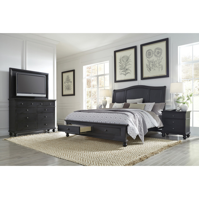 Oxford Queen Sleigh Storage Bed