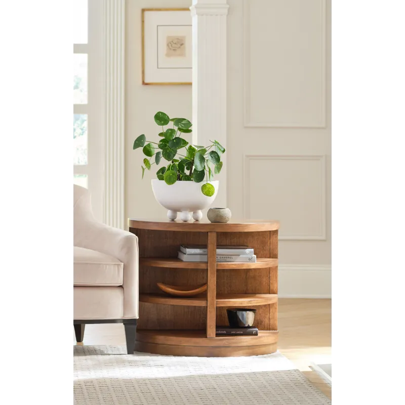 Caden Demilune End Table - Spiced Caramel