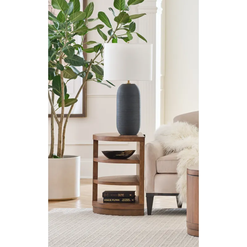Caden Demilune End Table - Spiced Caramel