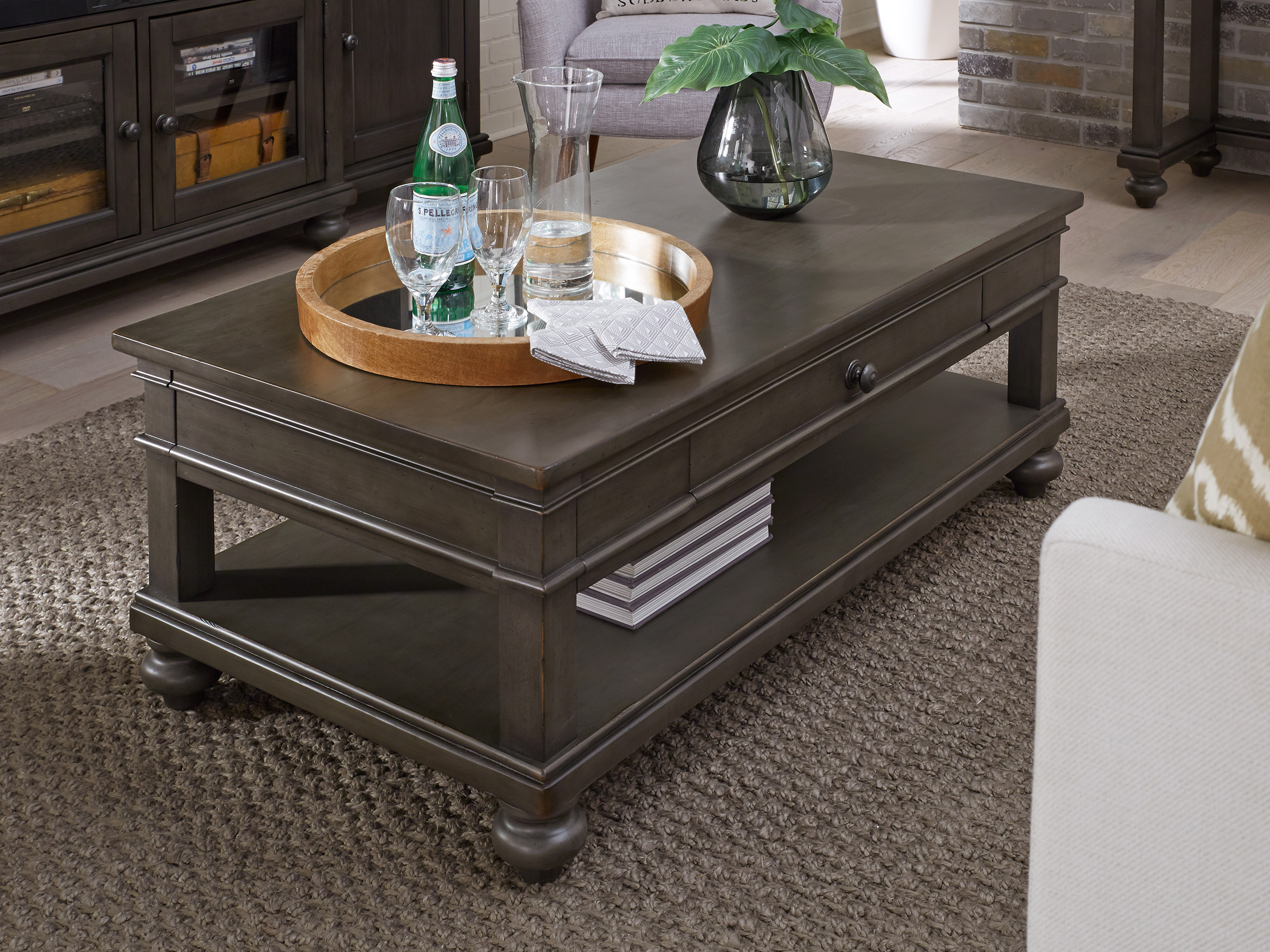 Oxford Cocktail Table Peppercorn I079100PEP by Aspen Home at Wright