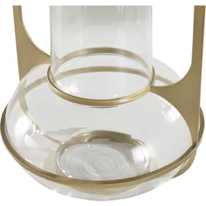 As Shown: Clear Glass with Satin Brass