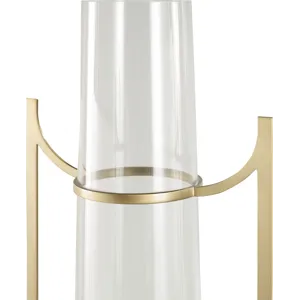 As Shown: Clear Glass with Satin Brass