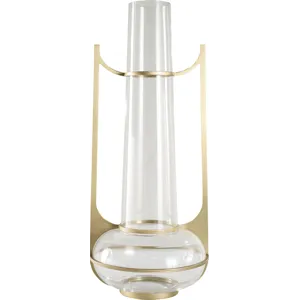 As Shown: Clear Glass with Satin Brass