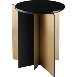 As Shown: Bright Bronze and Oil Rubbed Brass base, Graphite glass top