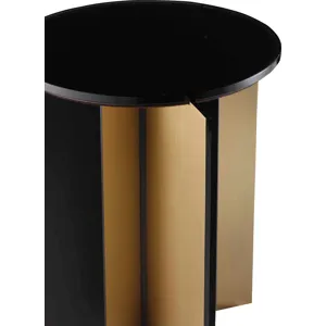 As Shown: Bright Bronze and Oil Rubbed Brass base, Graphite glass top