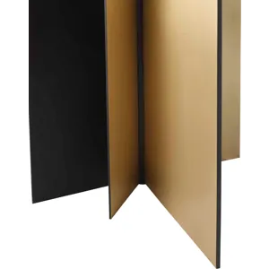 As Shown: Bright Bronze and Oil Rubbed Brass base, Graphite glass top