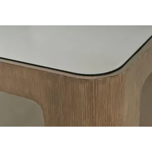 As Shown: Coconut finish, Clear tempered glass top