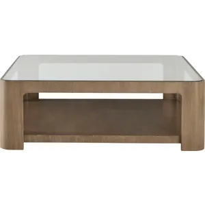 As Shown: Coconut finish, Clear tempered glass top