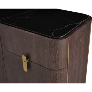 As Shown: Obsidian with Polished Nero Marquina Marble