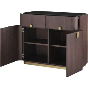 As Shown: Obsidian with Polished Nero Marquina Marble