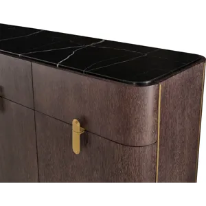 As Shown: Obsidian with Polished Nero Marquina Marble