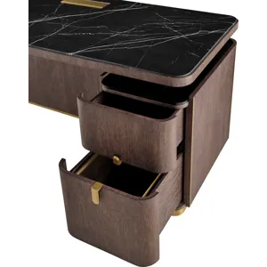 As Shown: Obsidian with Polished Nero Marquina Marble