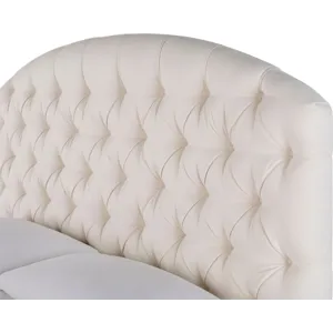 As Shown: fabric 79-305, 64" button tufted headboard, regular taper foot in Chocolate Mink
