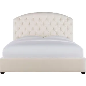 As Shown: fabric 79-305, 64" button tufted headboard, regular taper foot in Chocolate Mink