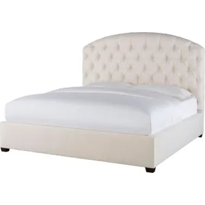 As Shown: fabric 79-305, 64" button tufted headboard, regular taper foot in Chocolate Mink