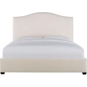 As Shown: fabric 79-305, 64" headboard, regular taper foot in Chocolate Mink