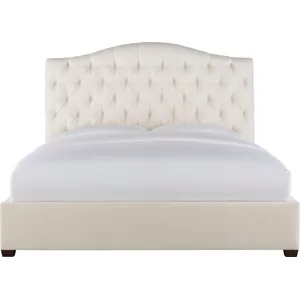 As Shown: fabric 79-305, 64" button tufted headboard, regular taper foot in Chocolate Mink