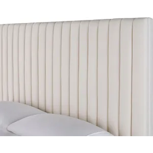 As Shown: fabric 79-305, 64" headboard, wide block foot in Chocolate Mink