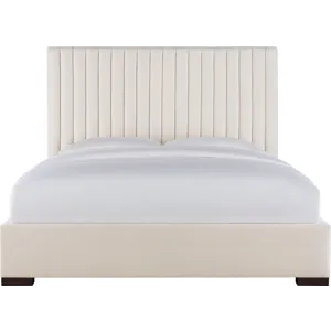 As Shown: fabric 79-305, 64" headboard, wide block foot in Chocolate Mink