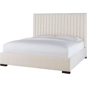 As Shown: fabric 79-305, 64" headboard, wide block foot in Chocolate Mink