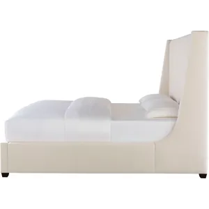 As Shown: fabric 79-305, 64" headboard, regular taper foot in Chocolate Mink