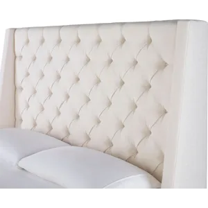 As Shown: fabric 79-305, 64" button tufted headboard, regular taper foot in Chocolate Mink