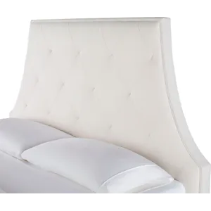 As Shown: fabric 79-305, 60" modern stitched headboard, tall taper foot in Chocolate Mink