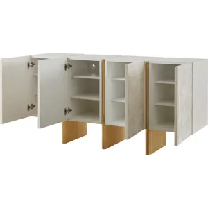 As Shown: Plain White Lacquer with White Quartz