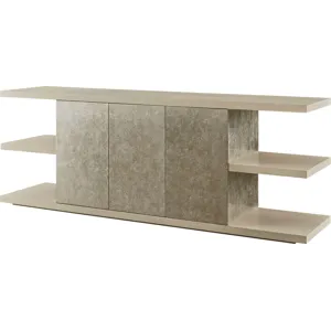 As Shown: Ecru with Chevron Silver Leaf
