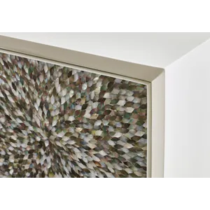 As Shown: Plain White Lacquer with Mother of Pearl