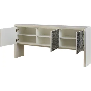 As Shown: Plain White Lacquer with Mother of Pearl