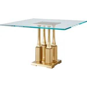 As Shown: Natural Bronze, 48" x 48" Starphire glass top